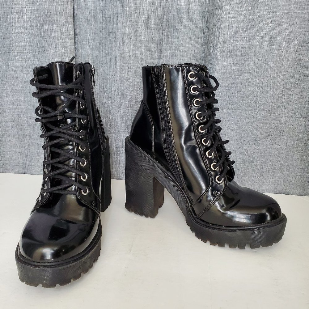 Vegan Jeffrey Campbell Legend Heel Boots Size 8.5M